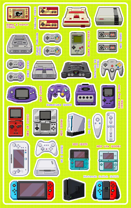 Nintondo Stickers in Retro